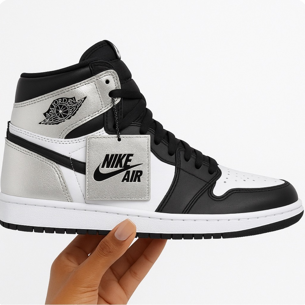 Nike Air Jordan Black and Silver Sneakers